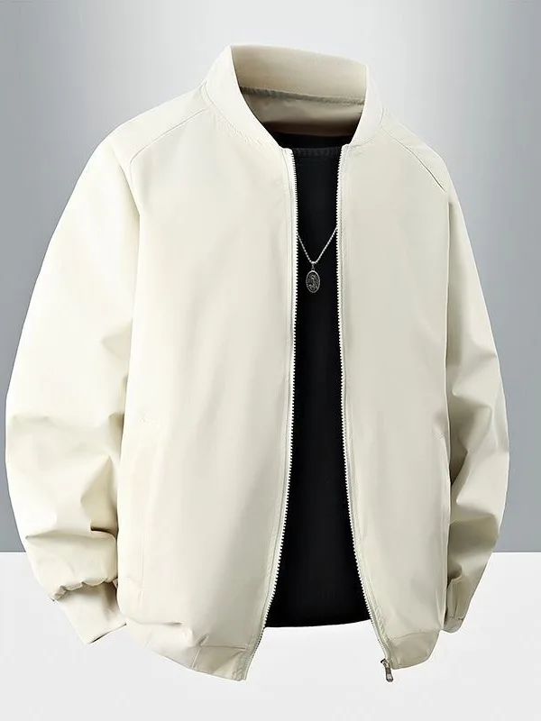 

Мужская повседневная куртка весна-осень в корейском стиле с воротником-стойкой, приталенная, дышащая, молодежная, из полиэфирного волокна