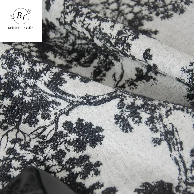French Curtain for Living Dining Room Bedroom Retro Curtains Small Fragrance Light Luxury Texture Cotton Linen Black Gray Custom