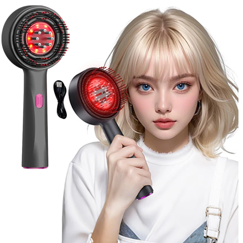 New Electric Head Vibration Massage Comb Red Light Therapy Hair Growth Scalp Relax Brush for Women Anti Hair Loss Hair Care