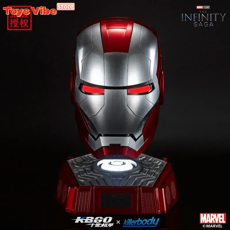 

Лицензионный шлем Железного человека Marvel 1:1 (Мк5) с голосовым управлением, коллекционная модель, подставка для демонстрации, подарок для фанатов Marvel.