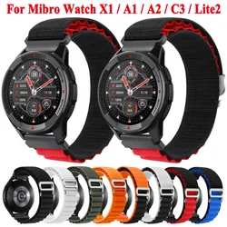 22mm Nylon Strap For Xiaomi Mibro Watch X1 A1 Watchband Mi Bro Lite2 A2 C3 Sports Wristband Bracelet Replacement Watchband