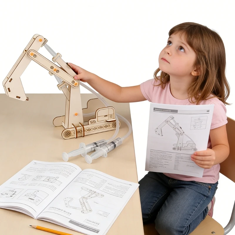  Creative School Laboratory Equipment Wooden Mechanical Excavator Assembly Classroom Student Learning For Teenagers