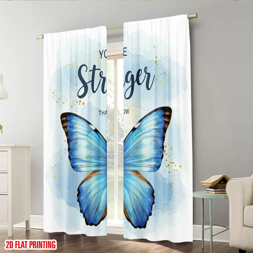 2 قطعة ستارة حفلات مطبوعة مسطحة ثنائية الأبعاد على شكل فراشة أقوى ملهمة من نسيج البوليستر بدون جدار احتفالي للكهرباء #6