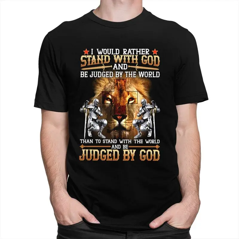 Custom I Would Rather Stand With God T Shirt for Men Tshirt Fashion Tee Short Sleeves T-shirt Clothing