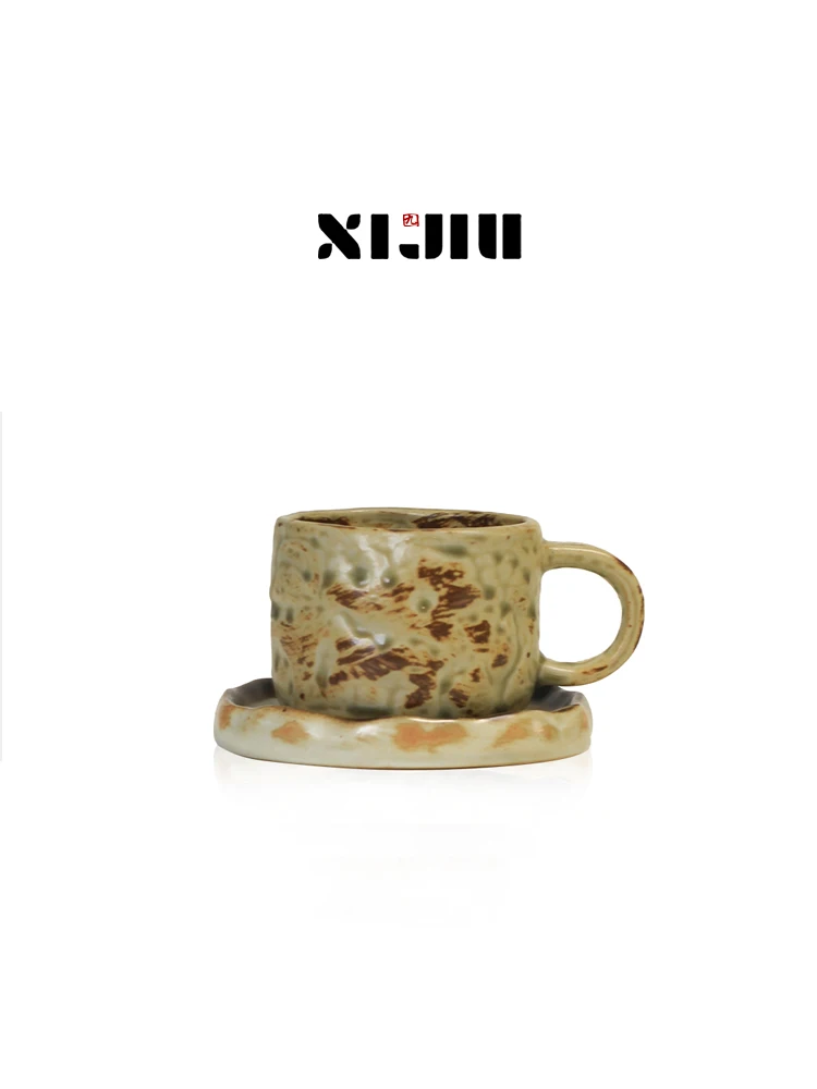 Handmade Ceramic Coffee Cup Vintage Afternoon Tea Water Cup High Aesthetic Value Luxury Light Weight Home Use XIJIU French Style
