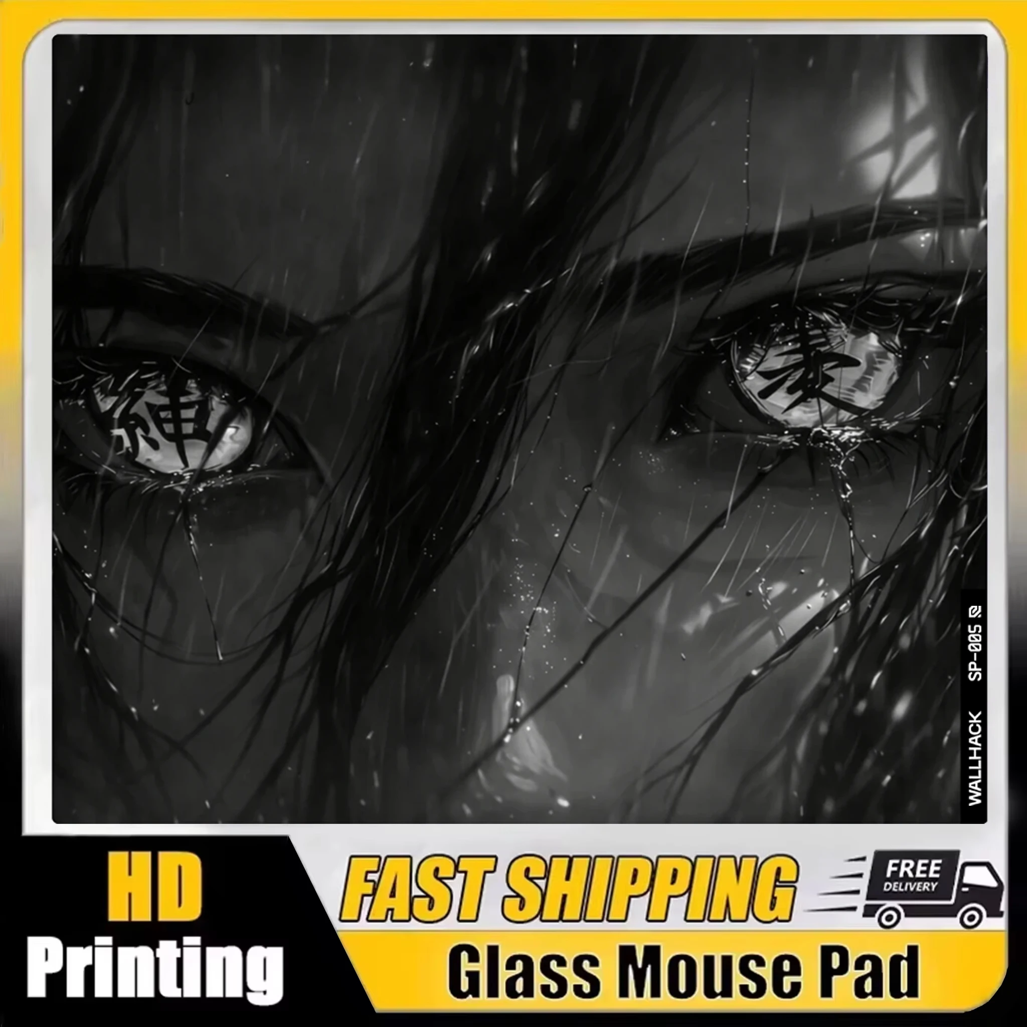 Wallhack Sp-005 Silent Eyes Glass Mouse Pad 450x400MM Large Size E-sports Gaming Desk Pad Photovoltaic Glass Mousepad Customized