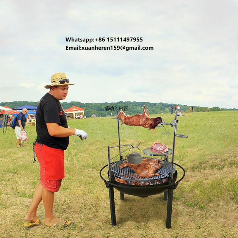 

Outdoor Wood Burning Garden Fire Pit BBQ Firepits Cast Iron Roast Stove