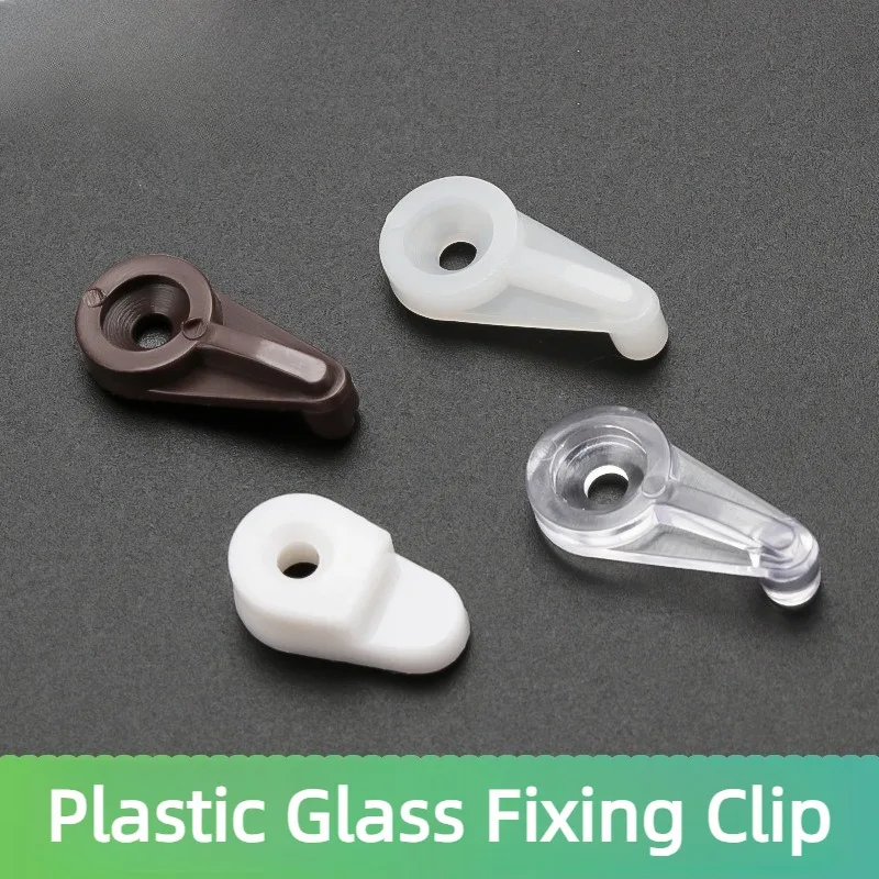 30 Sets Kunststoff-Glasbefestigungsclips, Spiegelhalterclips, Klemmen für Schranktürglasplatten, Spiegelschrank-Regalträger – Detail 3