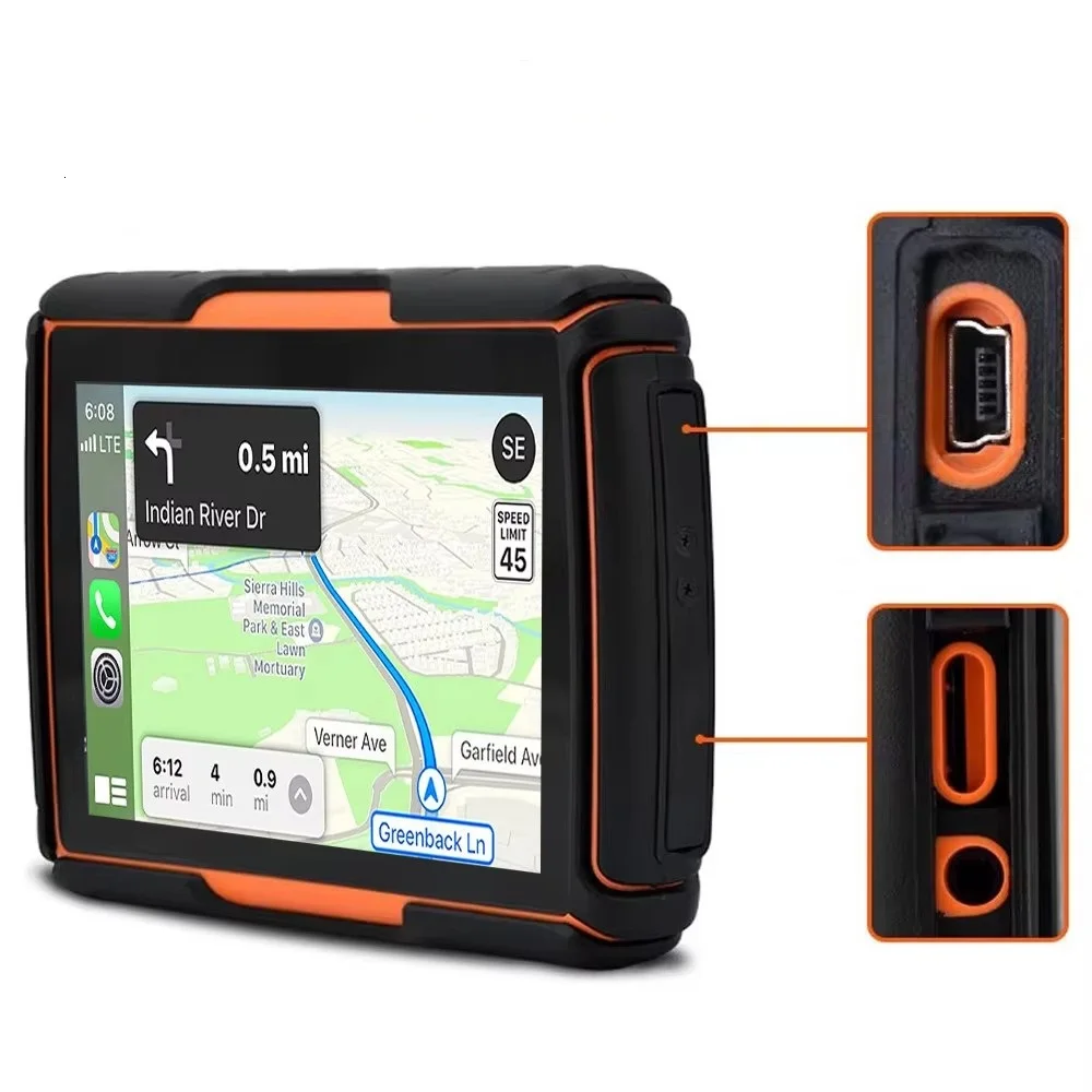 2027 Motorcycle Car GPS Navigation Anto GPS Waterproof IPX7 Bluetooth FM AVIN GPS Built in 8GB Updated Newest igo Map