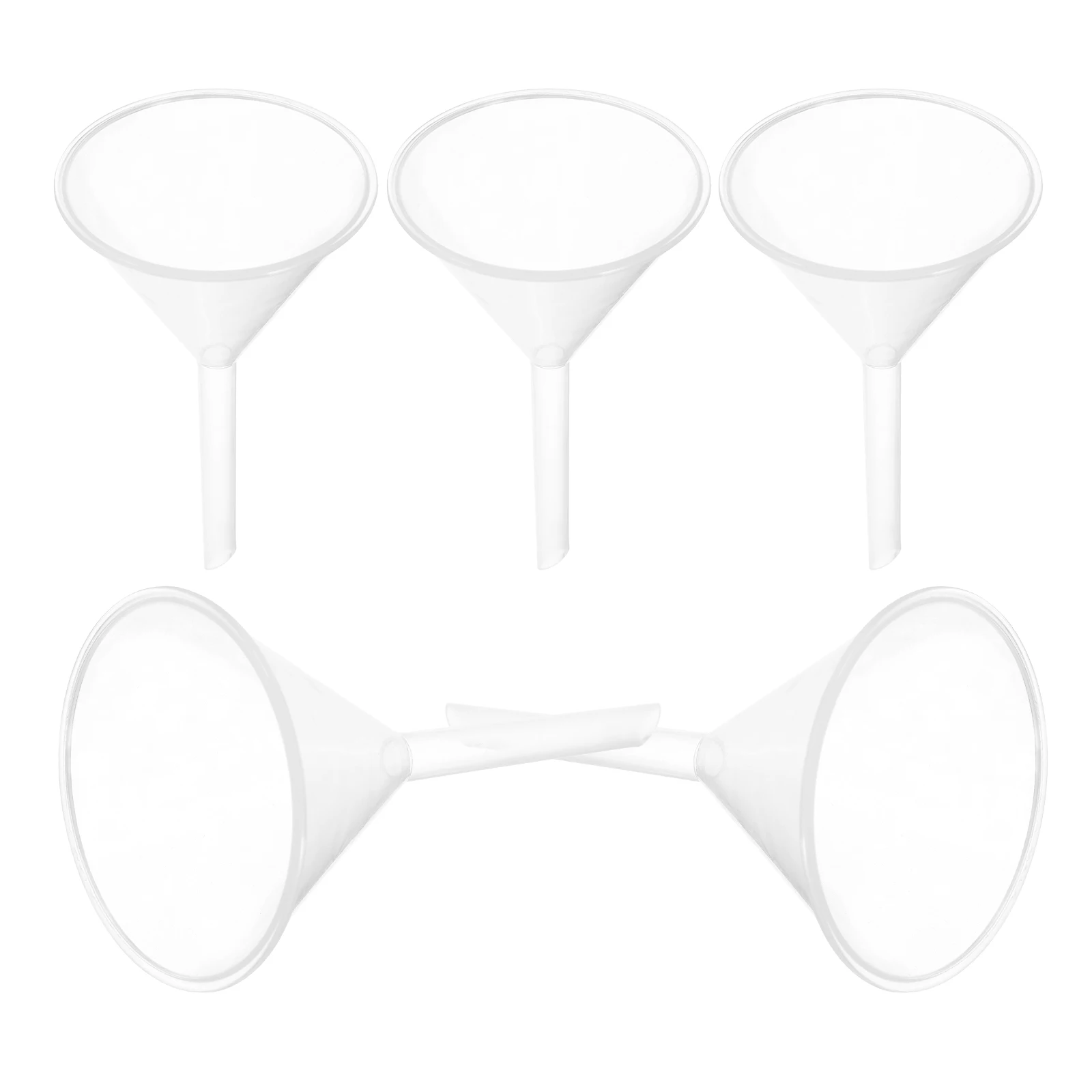 

5Pcs 60mm Plastic Funnel Long Neck Multi-Purpose for Kitchen School Hospital Laboratory Easy Storage Plastic Funnels