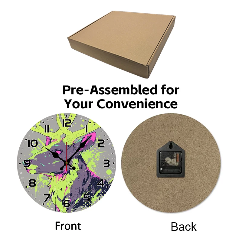 ساعة حائط معلقة خشبية مستديرة صامتة من Pixel Elk، مناسبة لغرفة المعيشة والمكتب وغرفة الدراسة وغرفة النوم والديكور المنزلي