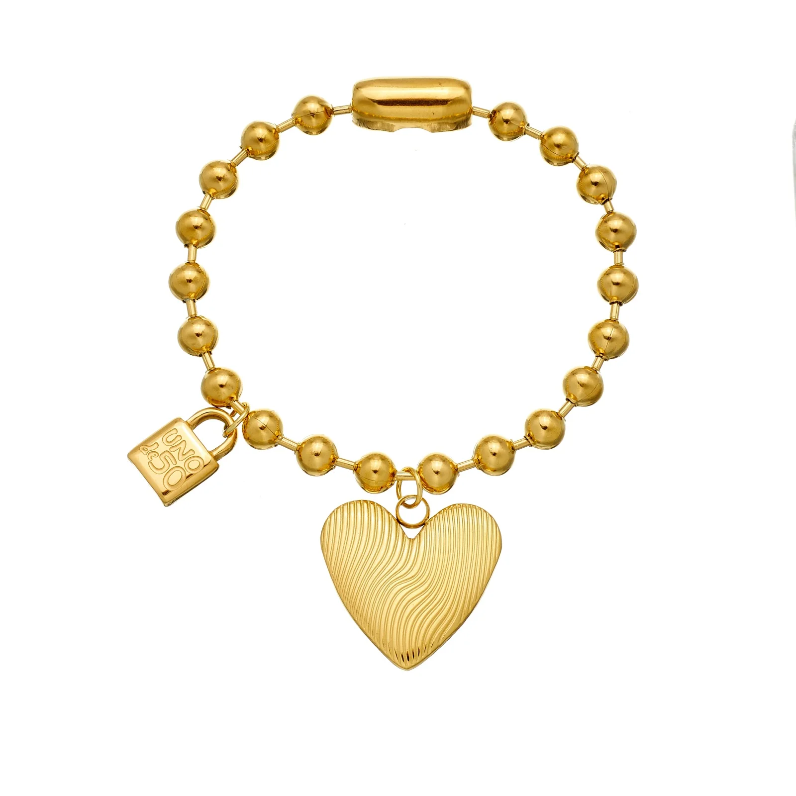 conjunto-de-acessorios-casuais-femininos-unode50-com-detalhe-de-coracao-texturizado-e-pingente-de-cadeado-corrente-de-bolinhas-design-versatil-para-todas-as-ocasioes