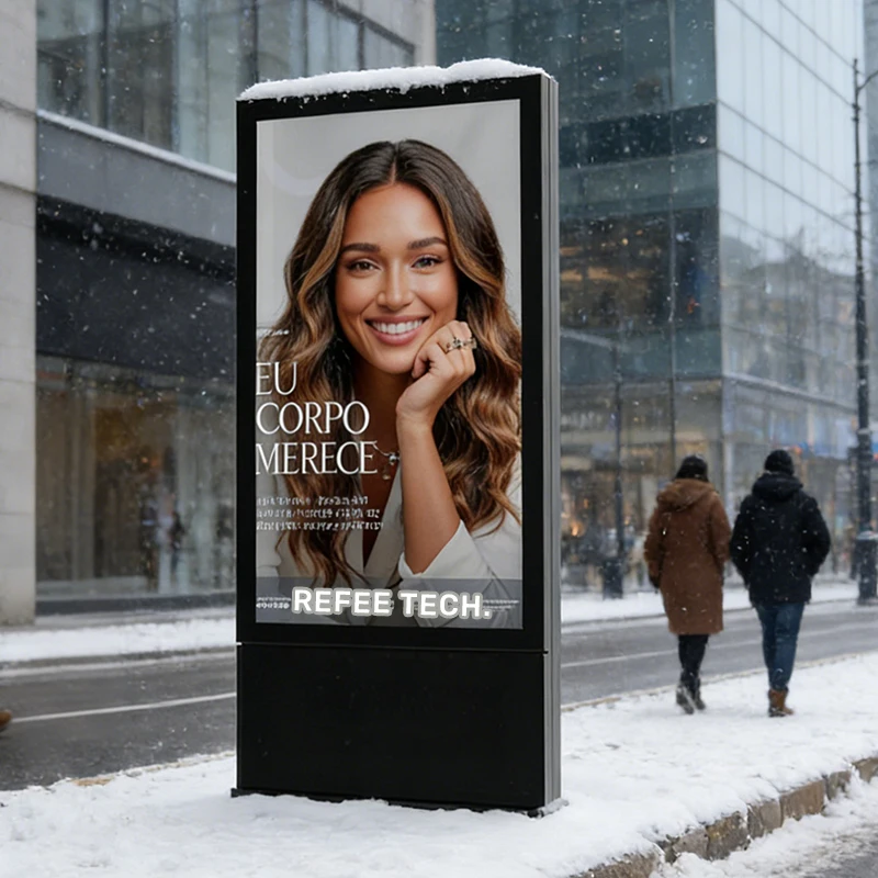 55/81 Inch Outdoor IP65 High Brightness Android WiFi Totem Advertising Player Display Billboard Floor Stand LED Digital Signage