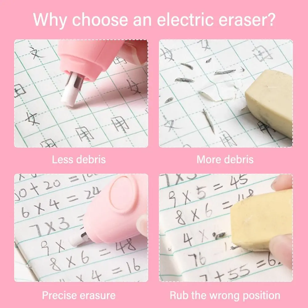 Cartoon Gift Students Rechargeable/Battery Powered Electric Eraser Correction Tools Automatic Pencil Eraser