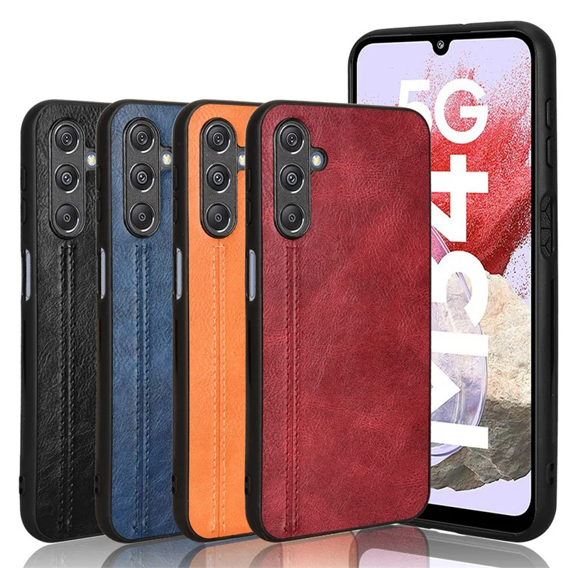 Capa de couro PU para samsung galaxy m34 5g, à prova de choque capa traseira dura, caso fosco para galaxy m34 5g