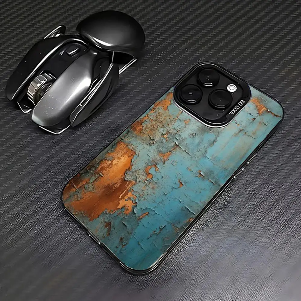 

Rust design phone case for iPhone 16 15 14 13 12 11 Pro/ Max/Plus shock-proof rear cover anti-fingerprint