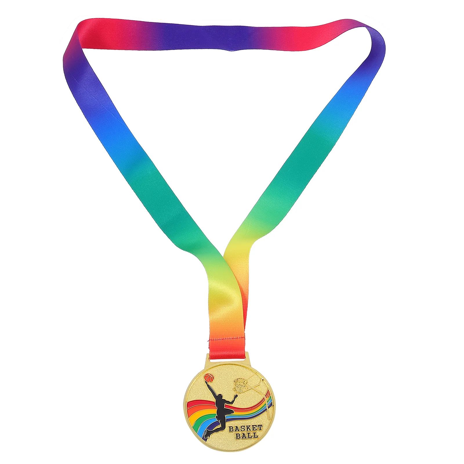 2 Pcs Trophy Basketball Medal Gold Medals With Ribbon Commemorate Competition Toy Set Prize Sports Golden Zinc Alloy Child