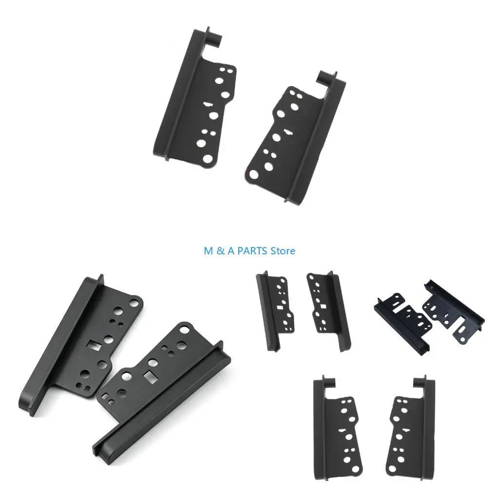 U1JF 2-DIN Car Radio Side Mounting Bracket Pair with Trim for Console Install