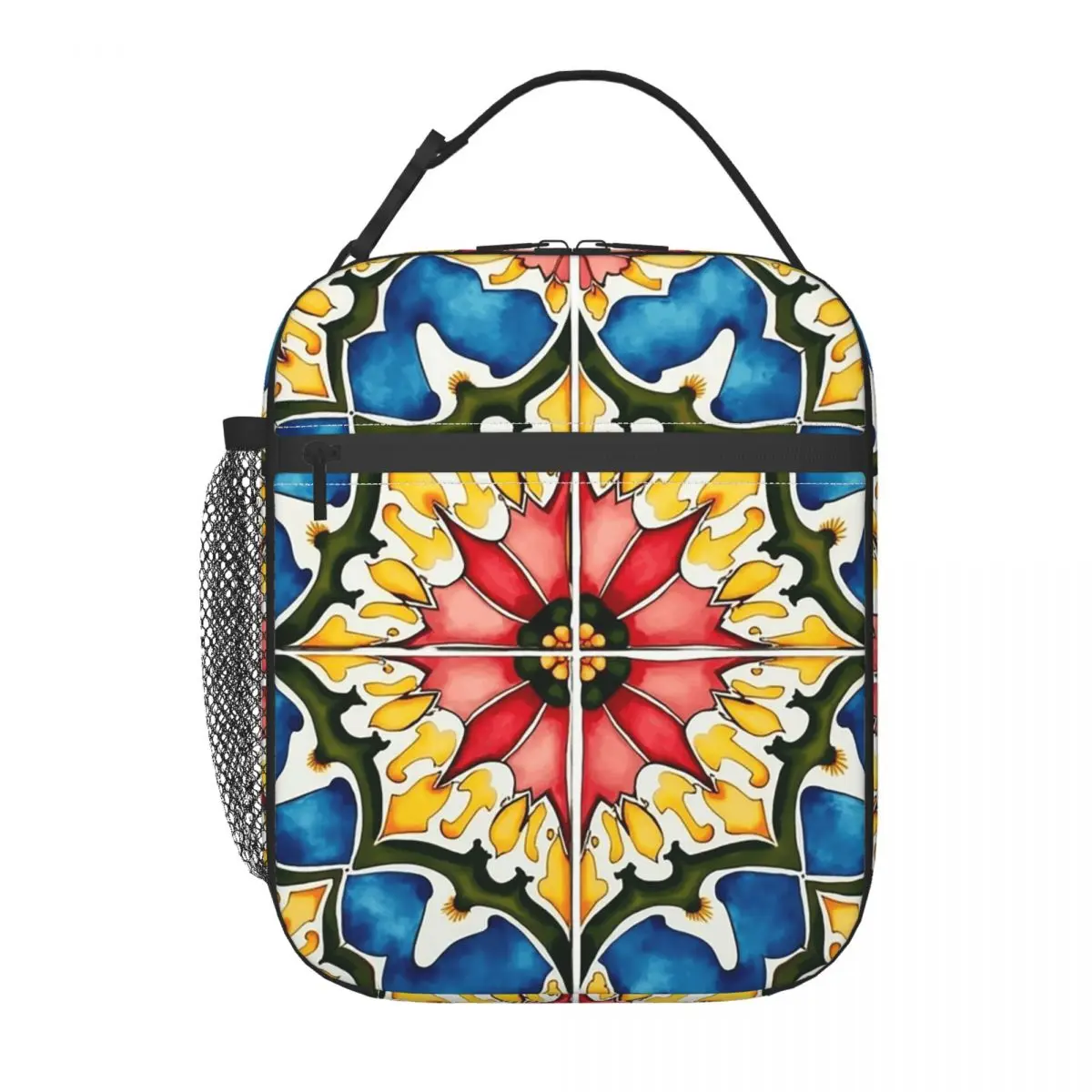 

Mediterranean,colorful,vibrant,mosaic Tiles Art 1 Insulated Lunch Bag Women Children Portable Food Boxes Thermal Lunch Box Tote