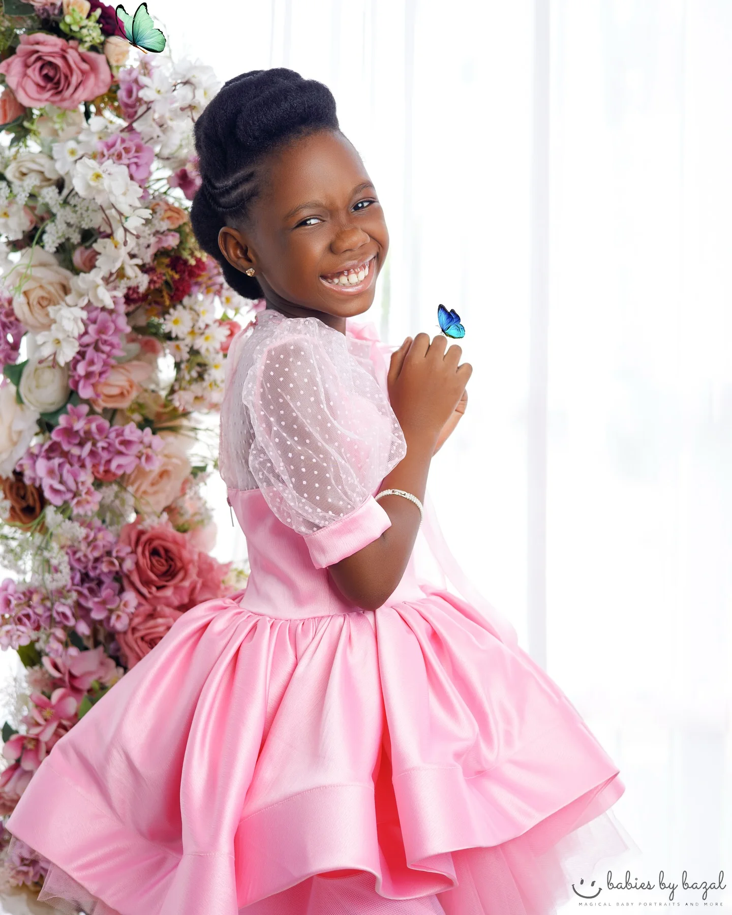 

Customized Orange Flower Girl Dress For Wedding Elegant Pearls Puffy Beaded Tulle Kids Birthday Party First Communion Gown