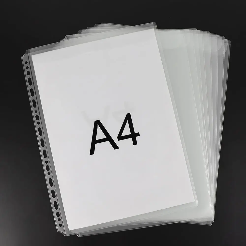 

6PCS A4 11 holes Binder Pockets Zipperless Cash Envelopes Multi Pocket Binder Sleeves with Top Flap Binder Pouche Loose Leaf Fol