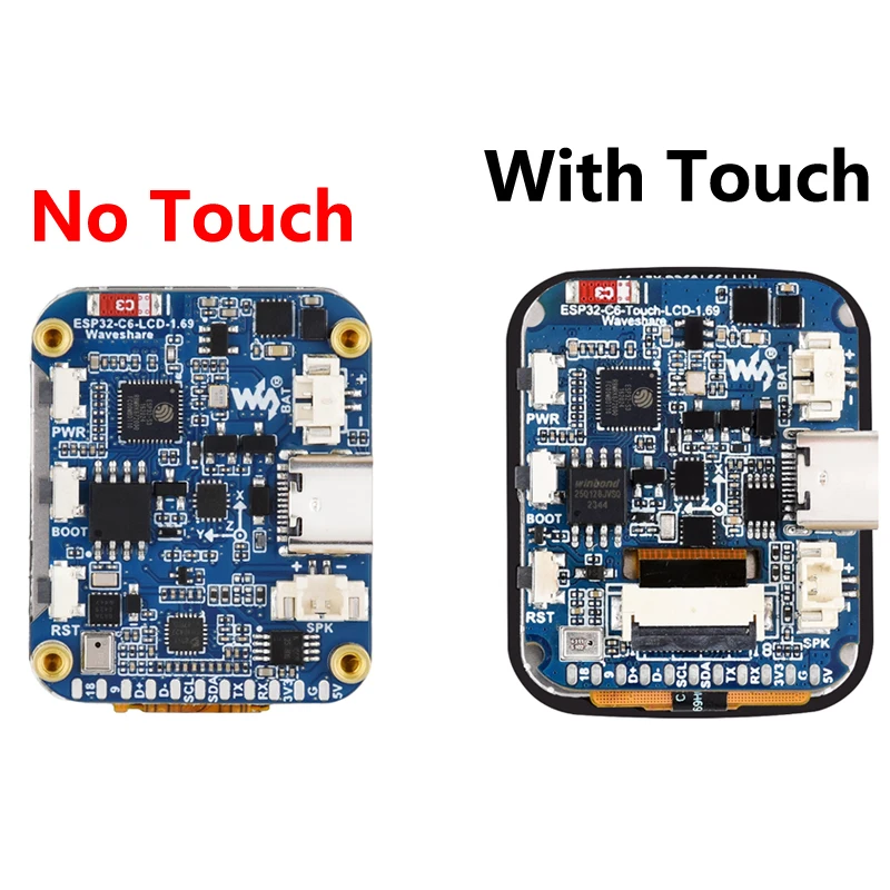 Waveshare ESP32-C6 1.69inch Touch LCD Option DeepSeek AI Voice Chat 1.69 inch Display 240x280 TouchScreen Wi-Fi 6 Bluetooth 5