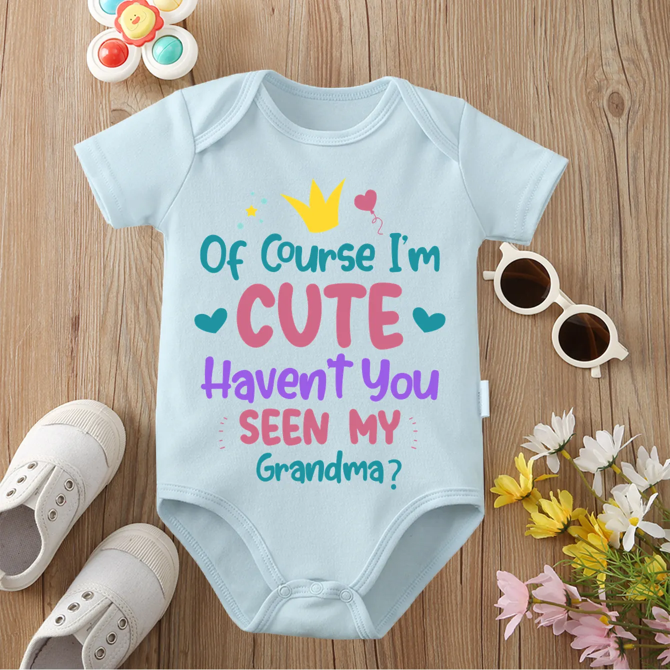 

Born Because of Love Exquisite Print 100% Cotton Cloths Comfortable Onesie Bodysuit for Baby Jumpsuit for 0 To 12 Months Newborn