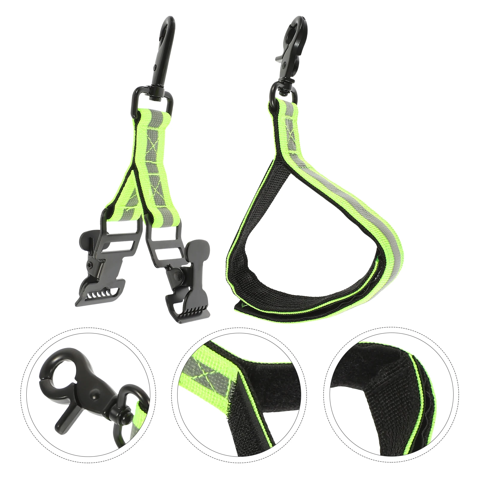

2 Pcs Firefighter Glove Strap Reflective Hanging Straps Gloves Holder Iron Safety Clips