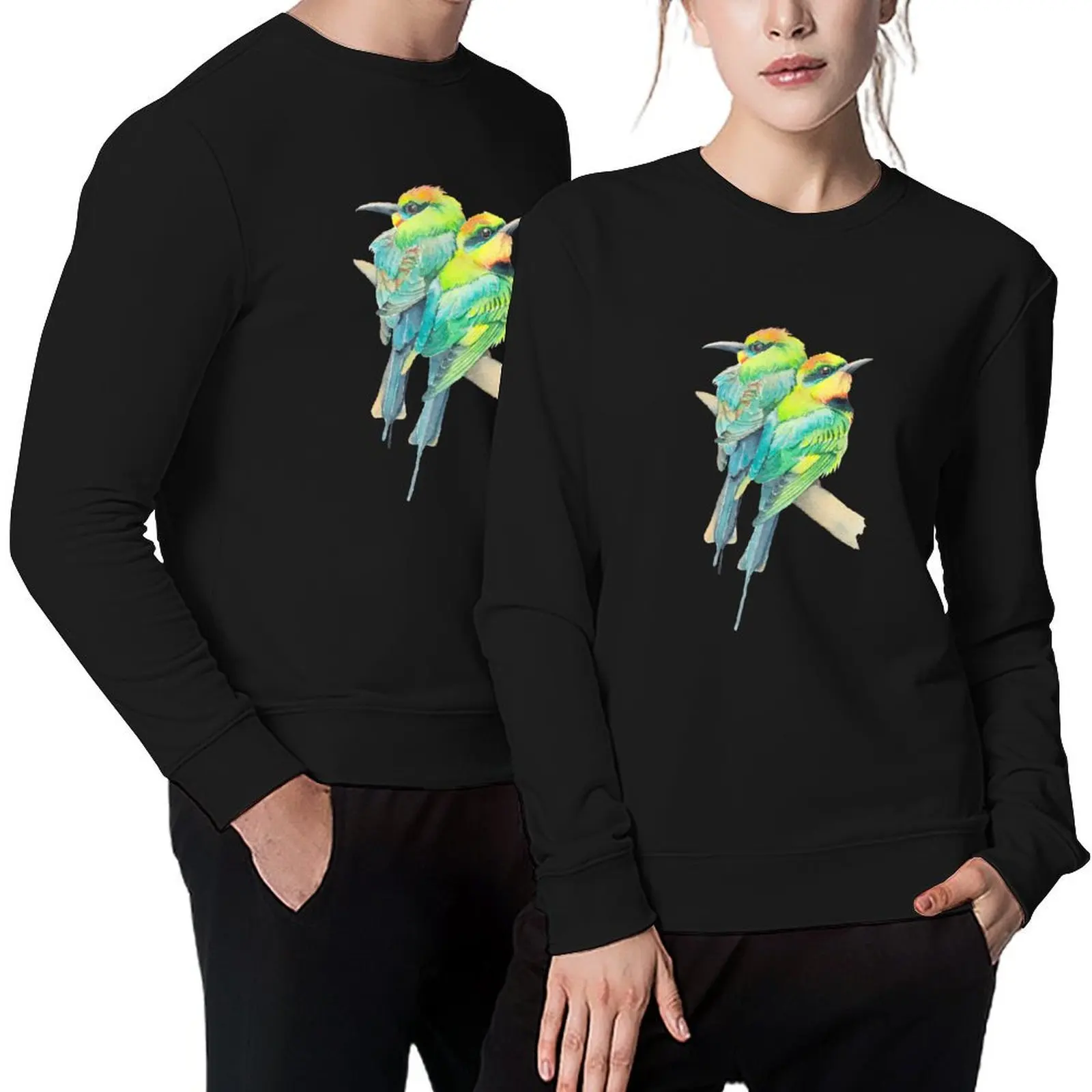 

Rainbow bee-eaters - colourful birds watercolour Pullover korean style clothes men's coat korean autumn clothes sweatshirt