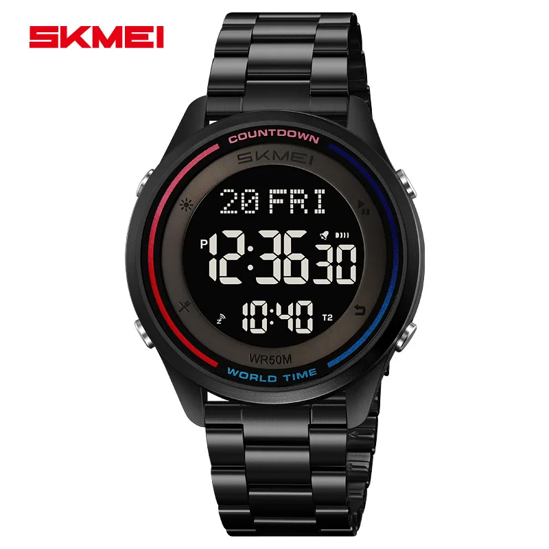 SkmeiFashion ساعة إلكترونية جديدة ساعة الطالب مضيئة مقاوم للماء متعددة الوظائف ضوء النهار توفير الوقت ساعة إلكترونية