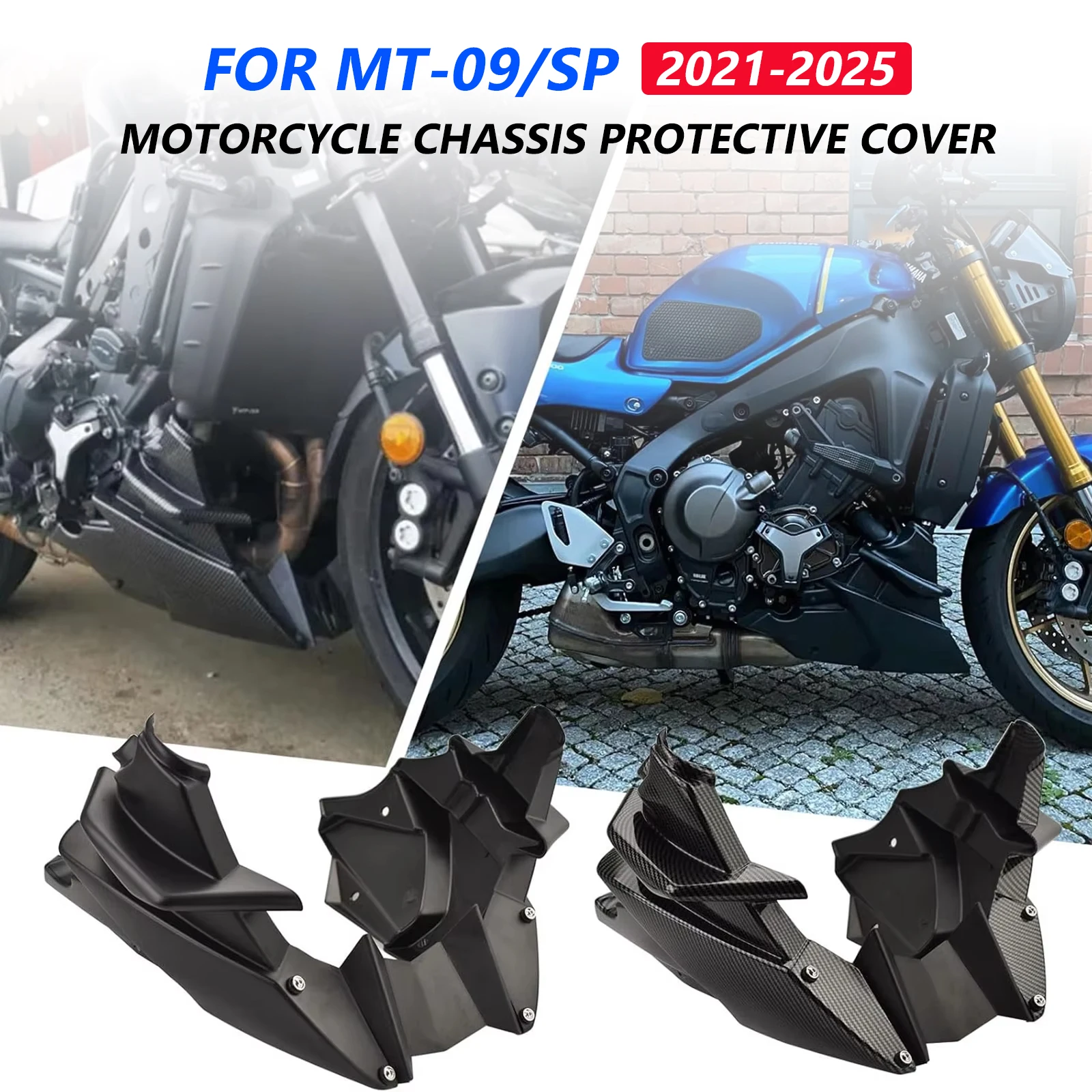Osłona pod silnik Yamaha MT09 MT-09 SP XSR900 Tracer 9/GT 2021-2025, dolna osłona silnika, płyta ochronna podwozia silnika.