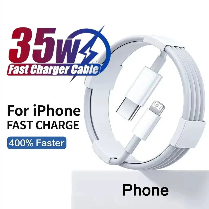 Original PD 35W USB C Fast Charging Cable for iPhone 14 8 7 Plus 11 12 13 Pro XS Max XR X Quick Charger Data Cable 1m 1.5m 2m 3m