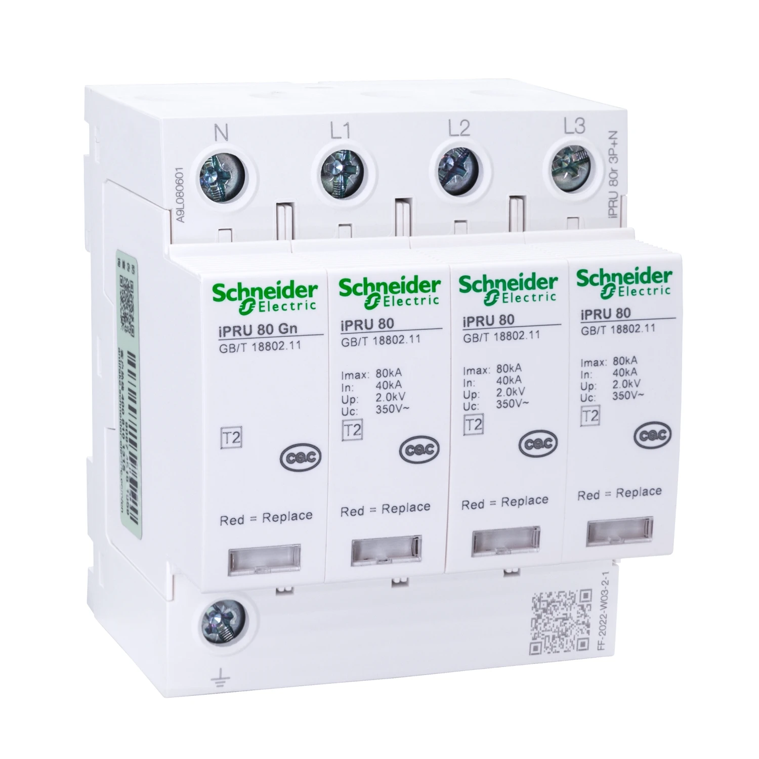 A9L080400 Schneider Wingoal the iPRU is pluggable class T2 surge protector