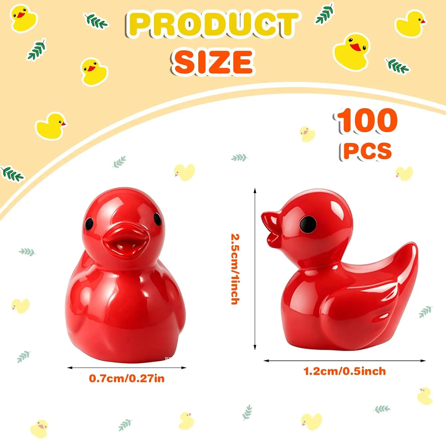 100 Pcs Mini Resin Ducks Tiny Ducks Miniature Duckies Bulk Figures for Garden Micro Landscape Home Prank Game Micro Landscape