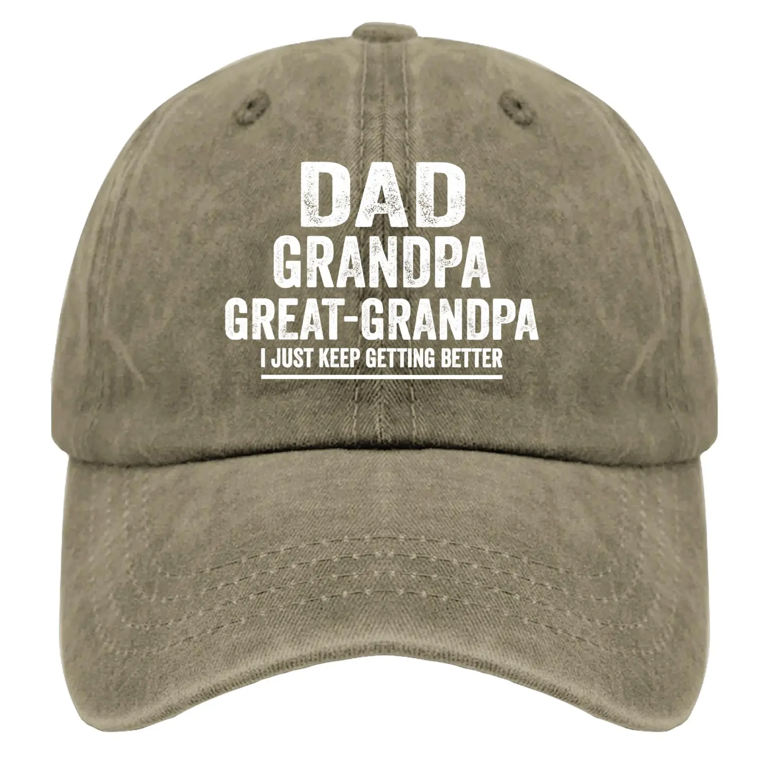 Dad Grandpa Great Grandpa Cap Women Baseball Hat Pigment Khaki Black Hats for Men Gifts for Girlfriends Workout Cap