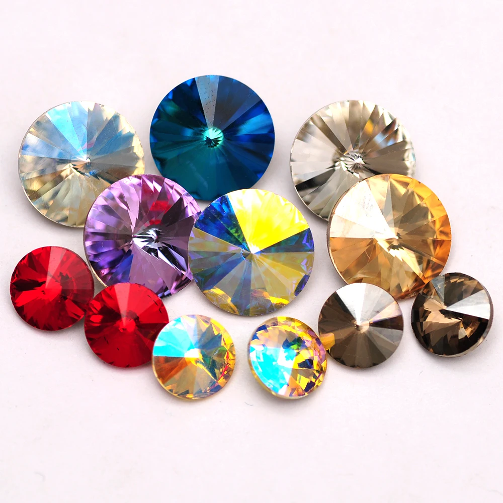 1122 6mm 27pcs Different Color High Quality Strass Crystal Rivoli Shape Fancy  Popular Rhinestone For 3D Nail Art Decorations