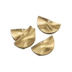 20Pcs Raw Brass Bend Half Circle Charms Ciecle Round for DIY Necklace Bracelet Earrings Jewelry Making Accessories Findings