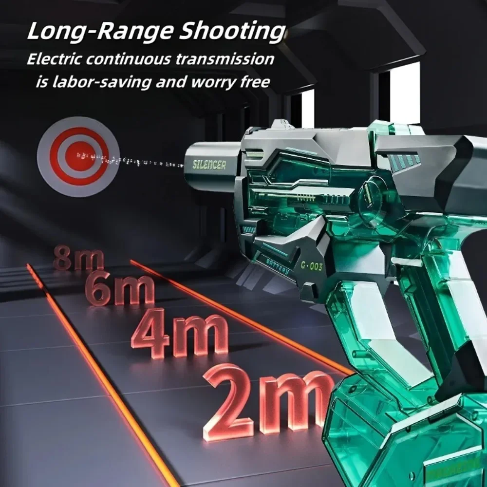 Pistolet à eau électrique jouets avec lumière à Induction Led pistolet à gicler automatique été en plein air plage piscine pistolet à eau jouet pour cadeau adulte