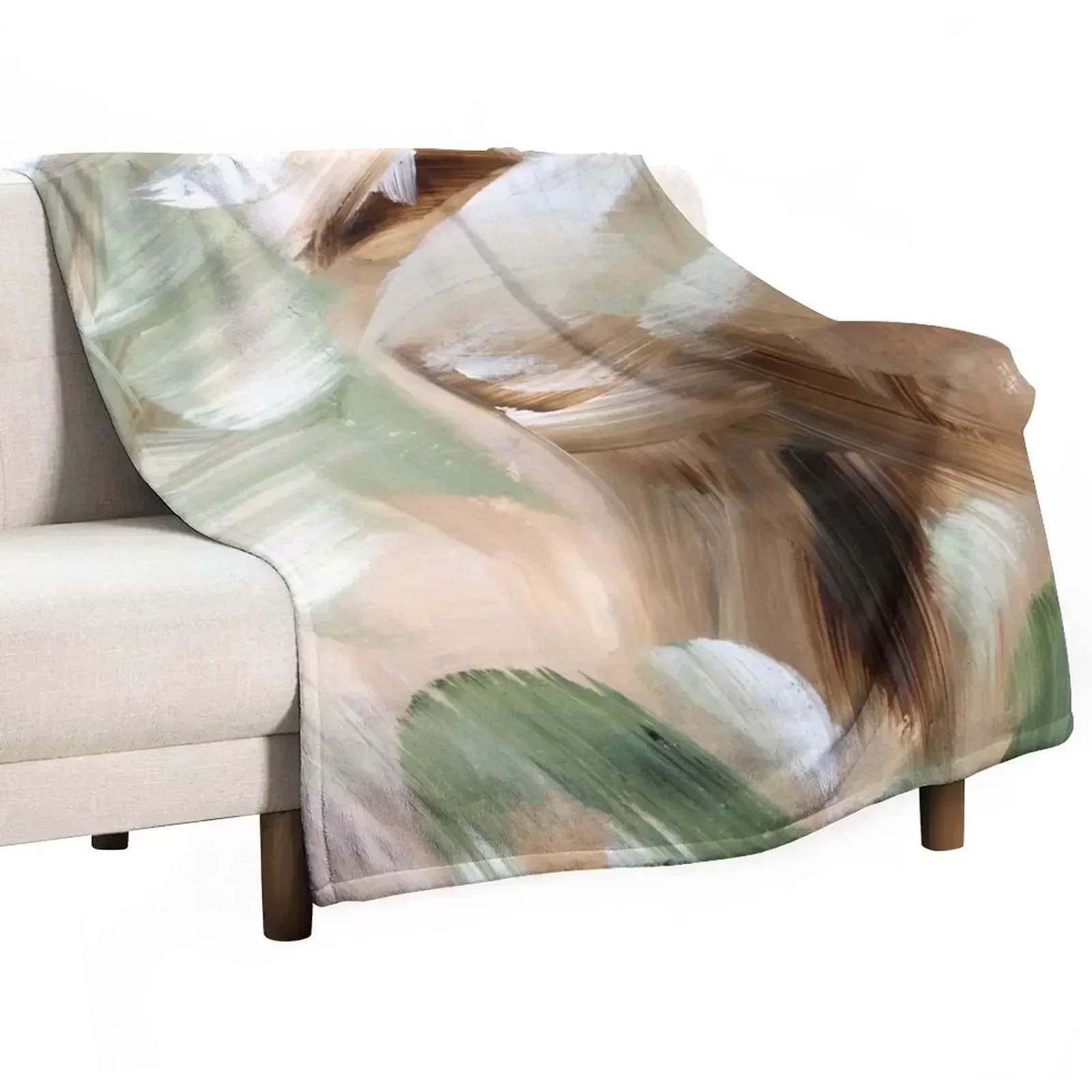 Sage green and brown art Throw Blanket manga Loose for babies Giant Sofa Blankets For Bed Moving Blankets