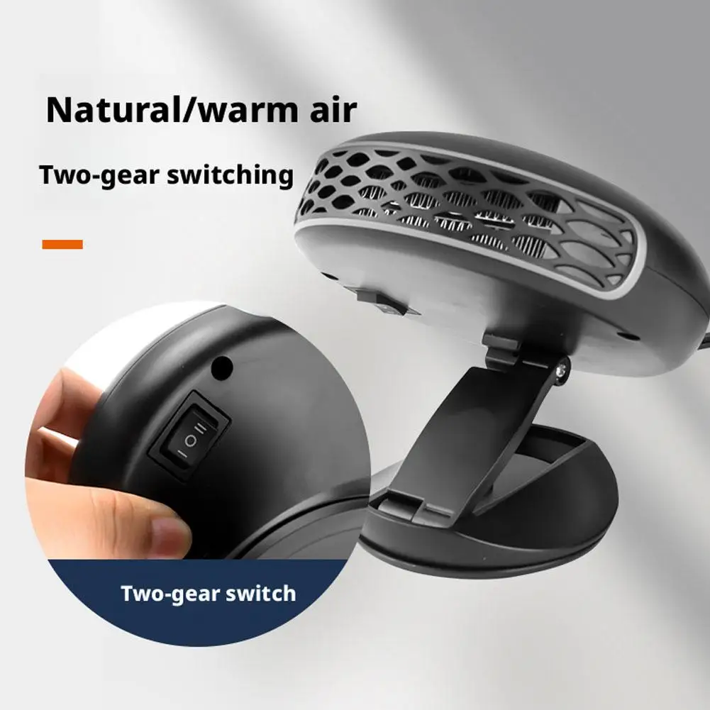12V 150W Car Heater Cooler 360 Degree Rotatable Dual Use Fan Plugs Into Cigarette Lighter For Windshield Defrosting All Vehicles