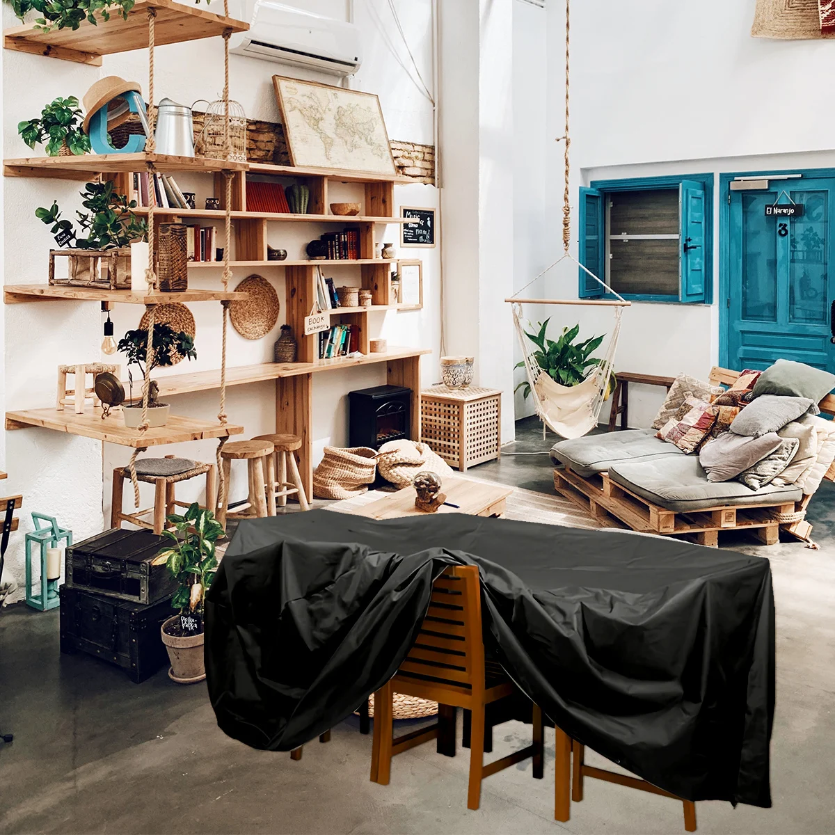 Capa para móveis à prova d'água 350x260x90cm, capa para banco ao ar livre, extra forte, resistente a rasgos, uv, à prova de intempéries, móveis à prova de poeira