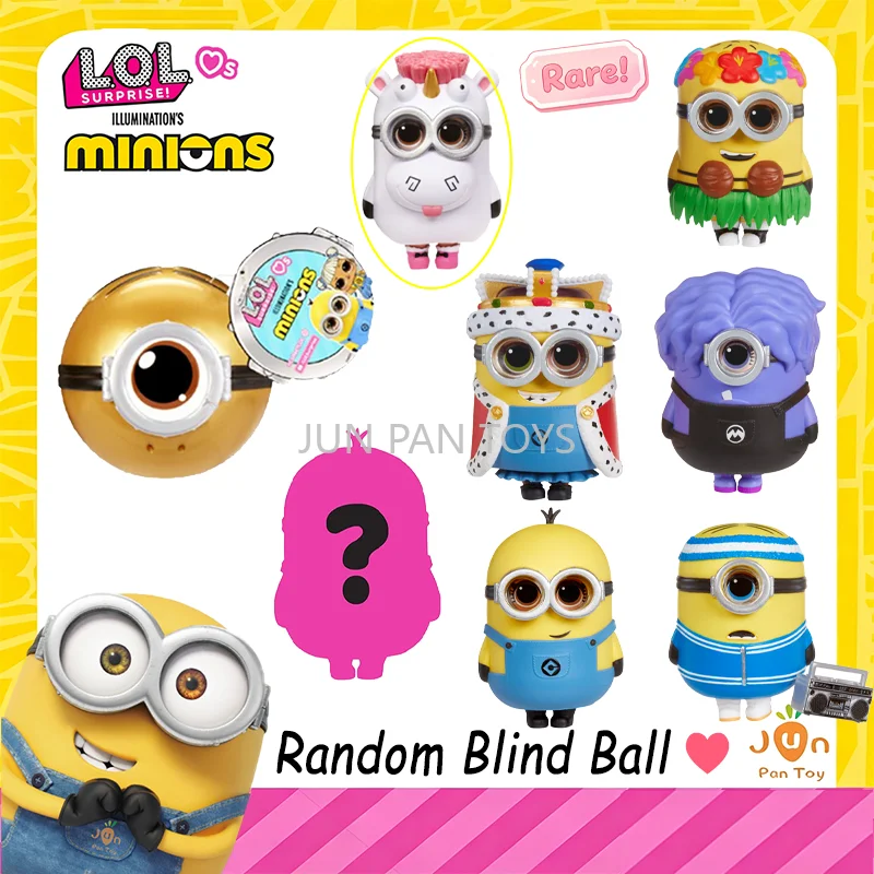 Caja Sorpresa Original LOL Surprise Minions con 7 Accesorios Sorpresa, Muñeca Miniatura de Edición Limitada, Figura Coleccionable Kawaii, Juguete de Regalo para Niños