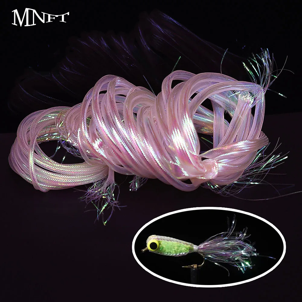 MNFT 2M 2/4/6/8mm Pearlescent Braid Mylar Tubing Fly Tying Materials Round Hologr aphic Cord Pearl Mylar For Tube Fish Fly