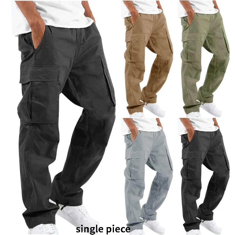 

Новая модная мужская рабочая одежда, повседневные брюки, европейские и американские независимые станции, внешняя торговля, длинные брюки с несколькими карманами и шнурком