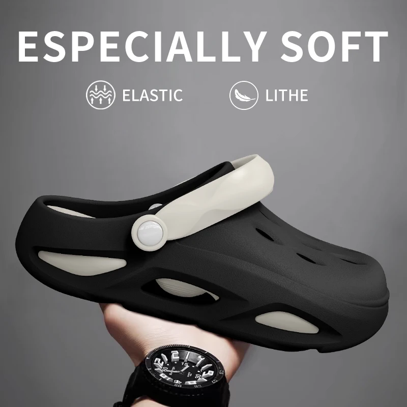 Platform Clog Sandals EVA One-piece Molding Adjustable Heel Strap Breathable Non-slip Outdoor Hole Sandals