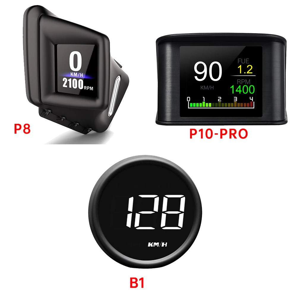 % HUD OBD2+GPS Bordcomputer Head-up-Display Auto-Tachometer Turbo Öldruck Wassertemperatur GPS-Tachometer für Autos – Detail 1