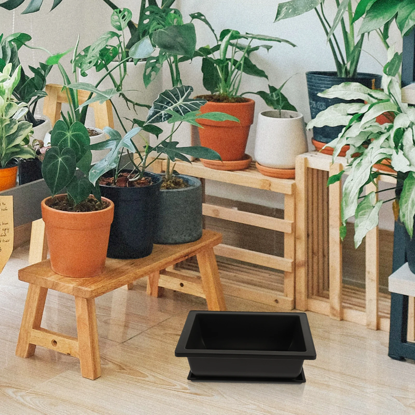 

1Set Rectangular Growing Container Plastic Durable Flower Succulent Pots Tray Indoor Outdoor Planters Garden Patio Decor