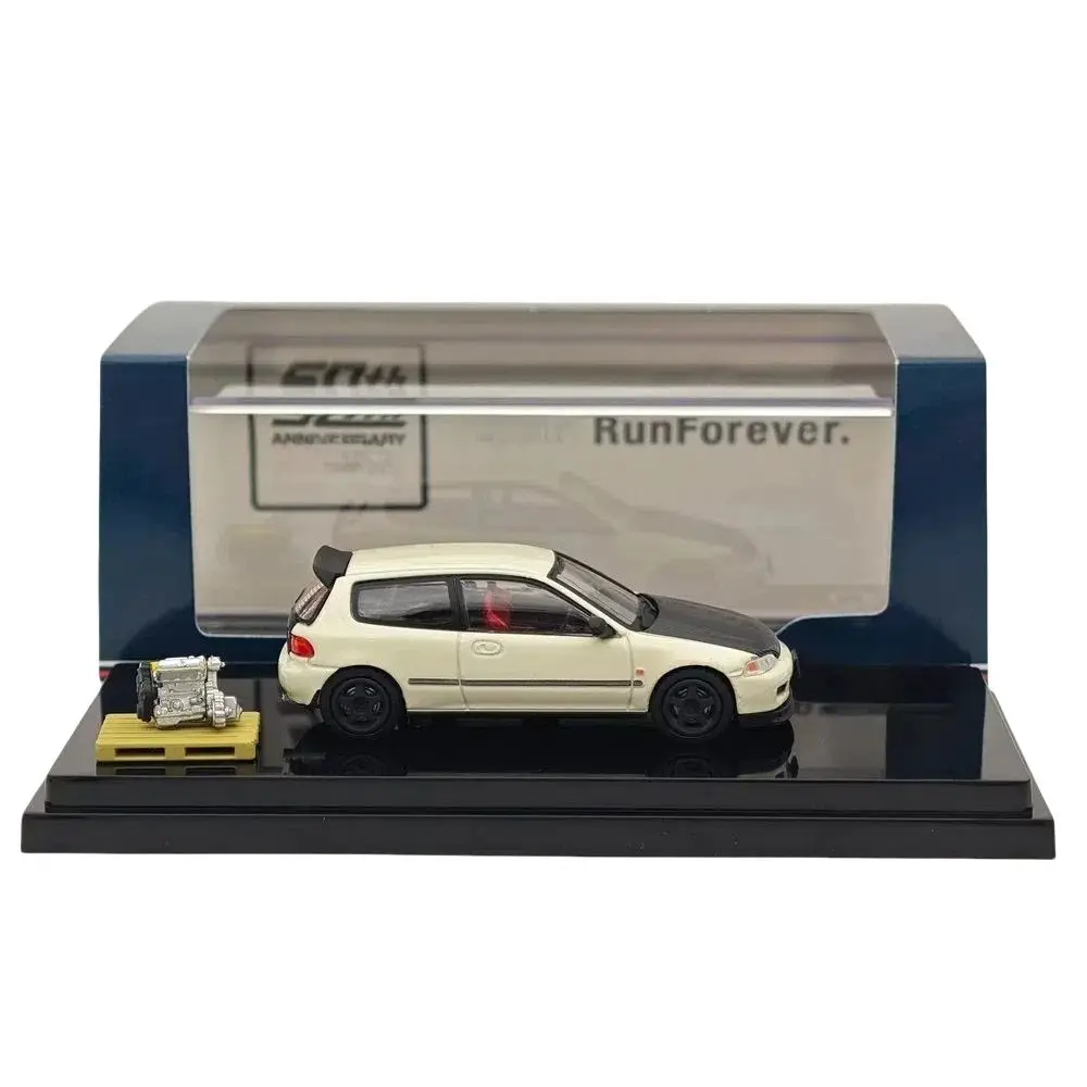 Hobby HJ64 1/64 para (EG6) versión personalizada estilo JDM con modelo de pantalla de motor blanco HJ642017AW colección de coches de juguete fundido a presión