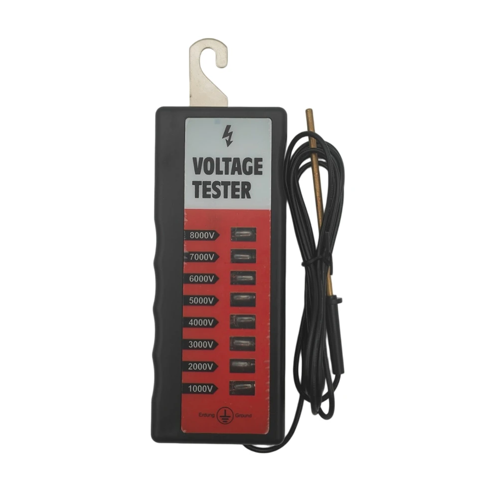 8000V Electric Fence Voltage Tester 1000-8000V Range 8 Neon Lights Fault Detector For Ranch Farm Livestock Safety Monitoring Too