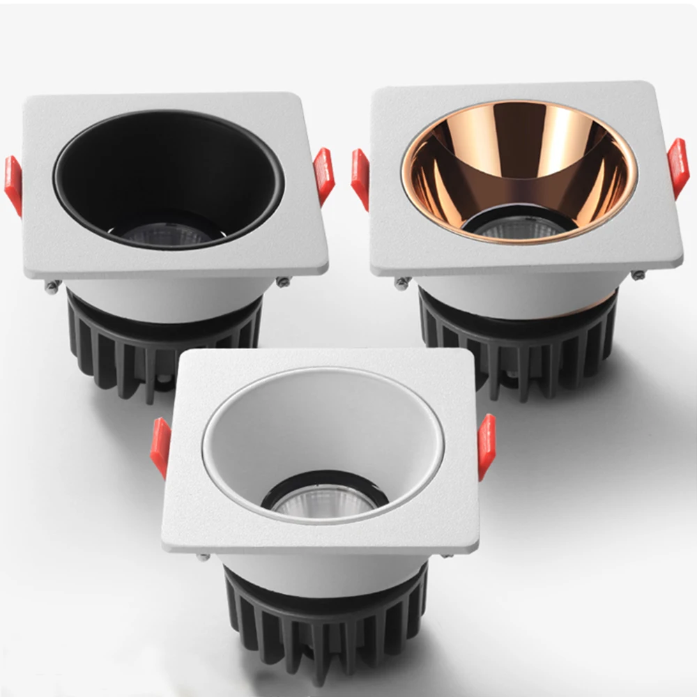 

Angle Adjust Recessed Downlight Frame Replaceable 7W 12W 15W 20W Anti Glare Ceiling Spot Lamp for Hotel TV Background Aisle
